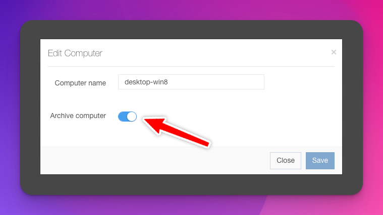 Archive a single computer and edit it's name at the same time